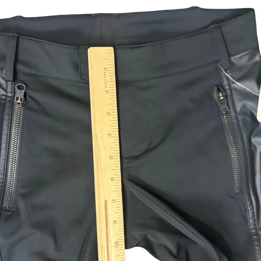 Lululemon Here To There Pant Black Vegan Leather Side Panels Slim size 4 NEW Tag
